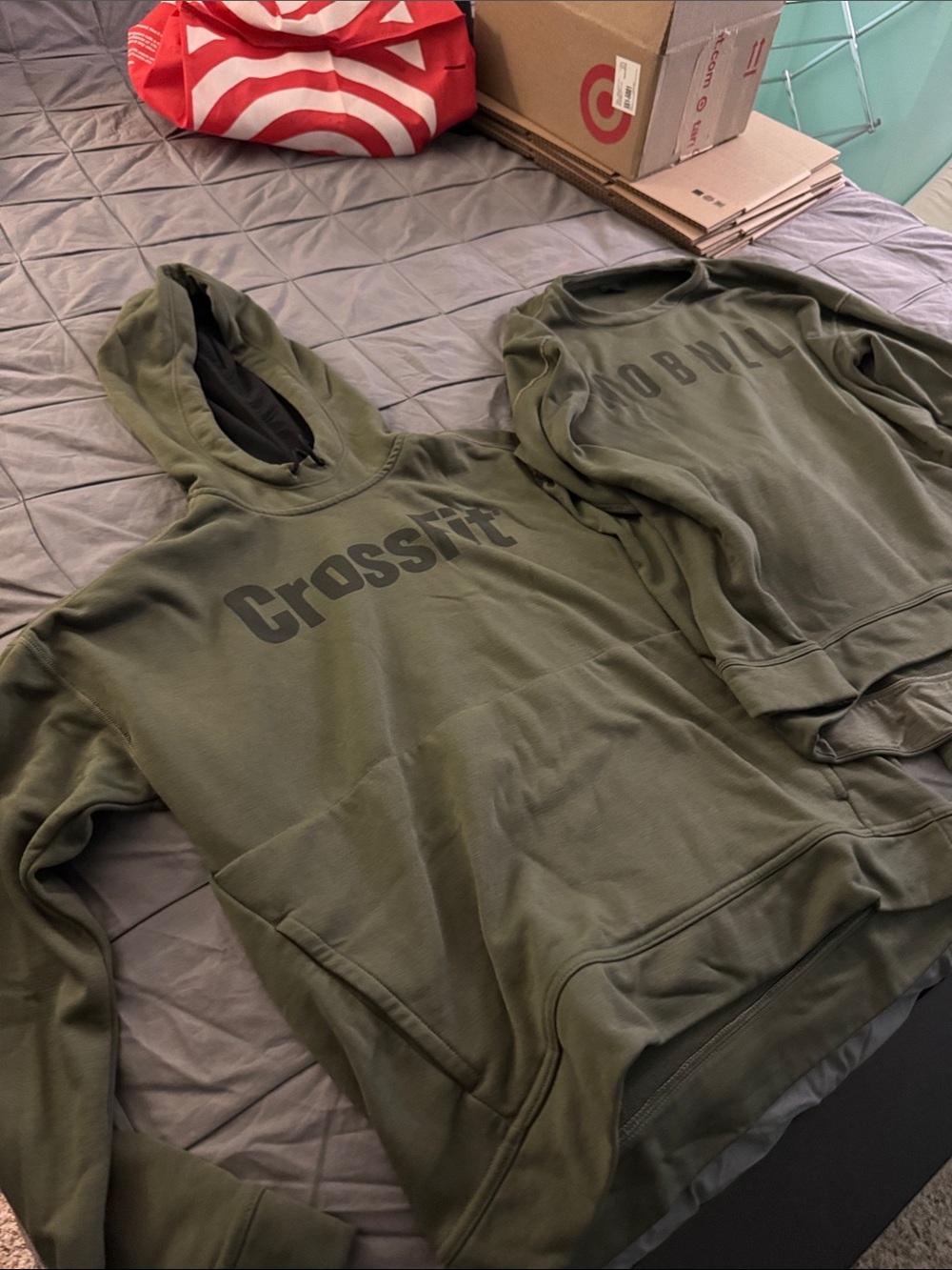 Women’s Olive Green Pullover Hoodie and Crew